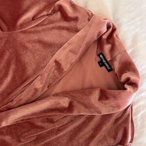 WeAreEver Velvet Dusty Rose Blazer